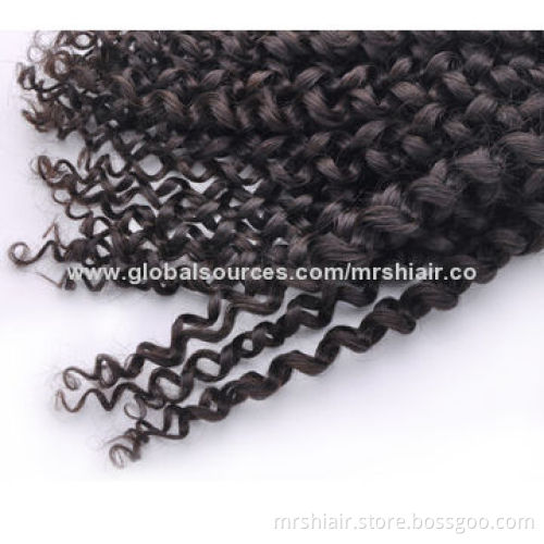 20-inch Natural Color Kinky Curly Indian Virgin Hair Extensions